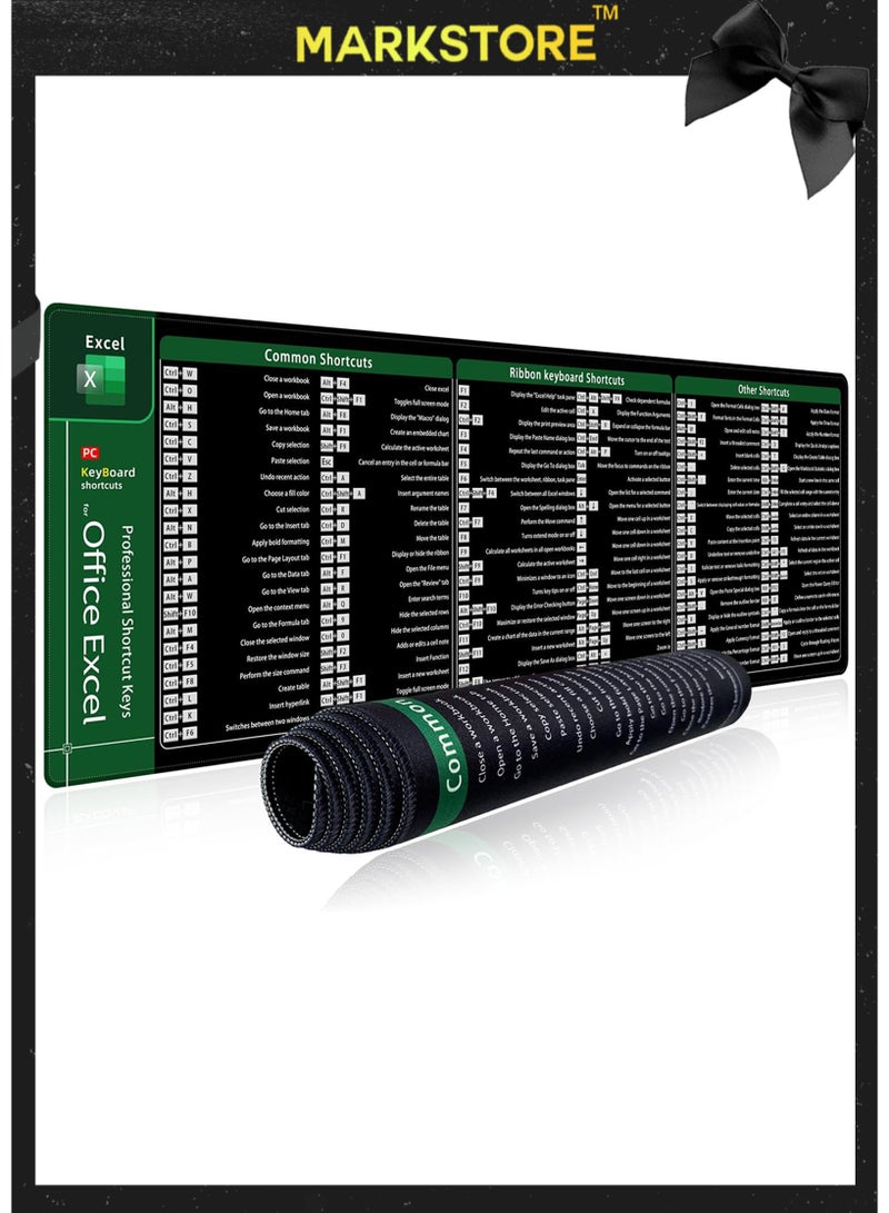مارك ستور لوحة ماوس كبيرة مقاس XL، سجادة مكتب كمبيوتر ممتدة لاختصار المكتب مع حواف مخيطة لـ Excel، 900x300 مم - Image 1