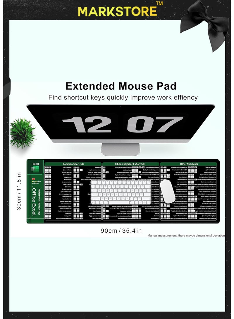 مارك ستور لوحة ماوس كبيرة مقاس XL، سجادة مكتب كمبيوتر ممتدة لاختصار المكتب مع حواف مخيطة لـ Excel، 900x300 مم - Image 3