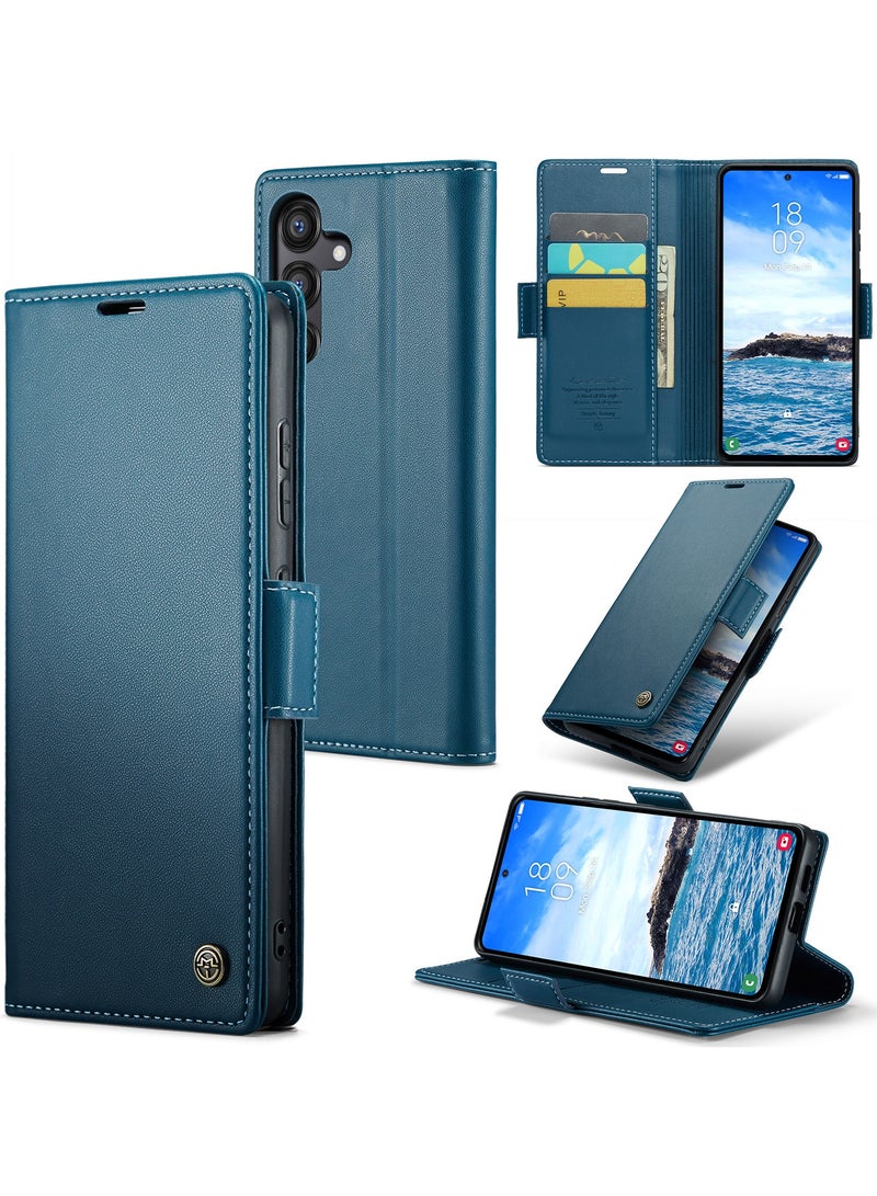 كيس مي غطاء لهاتف سامسونج جالكسي S24 FE، غطاء محفظة موبايل مصنوع من جلد PU الناعم المضاد للصدمات، غطاء Flip واقي كامل للجسم مع غطاء خلفي لاصق مغناطيسي. - Image 1