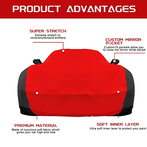 SPORTULI Indoor Car Cover Replace for 2020-2024 Corvette C8, Luxurious Stretch Satin Ultimate Custom-fit Indoor Breathable Car Cover for Dust-Proof, Underground Garage, Car Show (C8) - Image 4