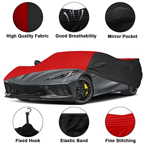 SPORTULI Indoor Car Cover Replace for 2020-2024 Corvette C8, Luxurious Stretch Satin Ultimate Custom-fit Indoor Breathable Car Cover for Dust-Proof, Underground Garage, Car Show (C8) - Image 2