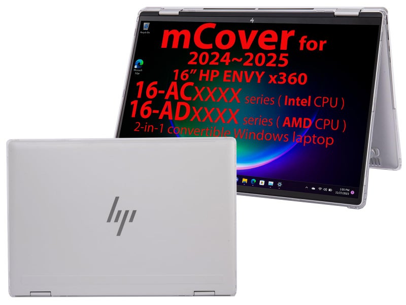 mCover Case ONLY Compatible for 20242025 16inch HP Envy x360 16ACxxxx 16ADxxxx Series 2in1 Windows Notebook PC NOT Fitting Any Other HP Models Clear