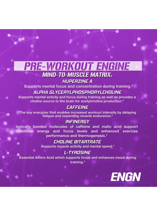 Evlution - EVL Intense Pre Workout with Creatine - Pre Workout Powder Drink for Lasting Energy Focus and Recovery - ENGN Energizing Pre Workout for Men with Beta Alanine Caffeine and L Theanine (Furious Grape) - Image 1