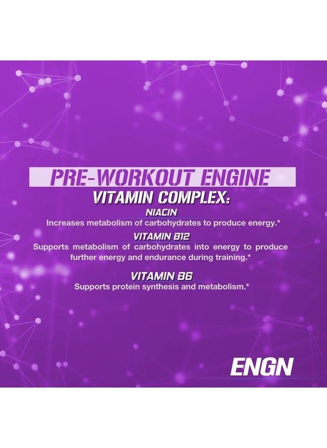 Evlution - EVL Intense Pre Workout with Creatine - Pre Workout Powder Drink for Lasting Energy Focus and Recovery - ENGN Energizing Pre Workout for Men with Beta Alanine Caffeine and L Theanine (Furious Grape) - Image 1