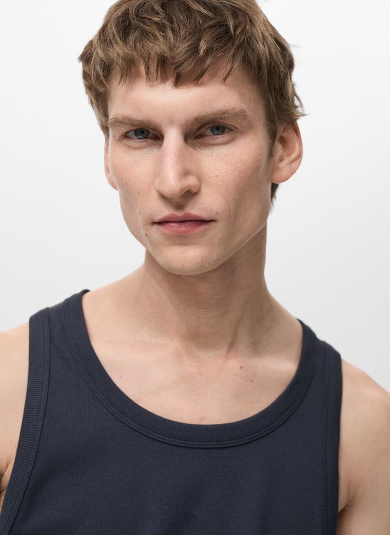 Mango Man Slim Fit Ribbed Tank Top  - Image 4