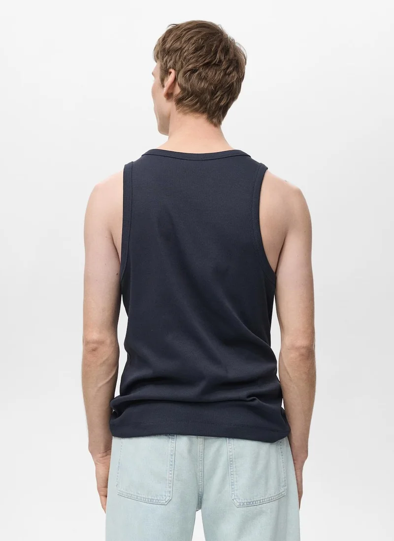 Mango Man Slim Fit Ribbed Tank Top