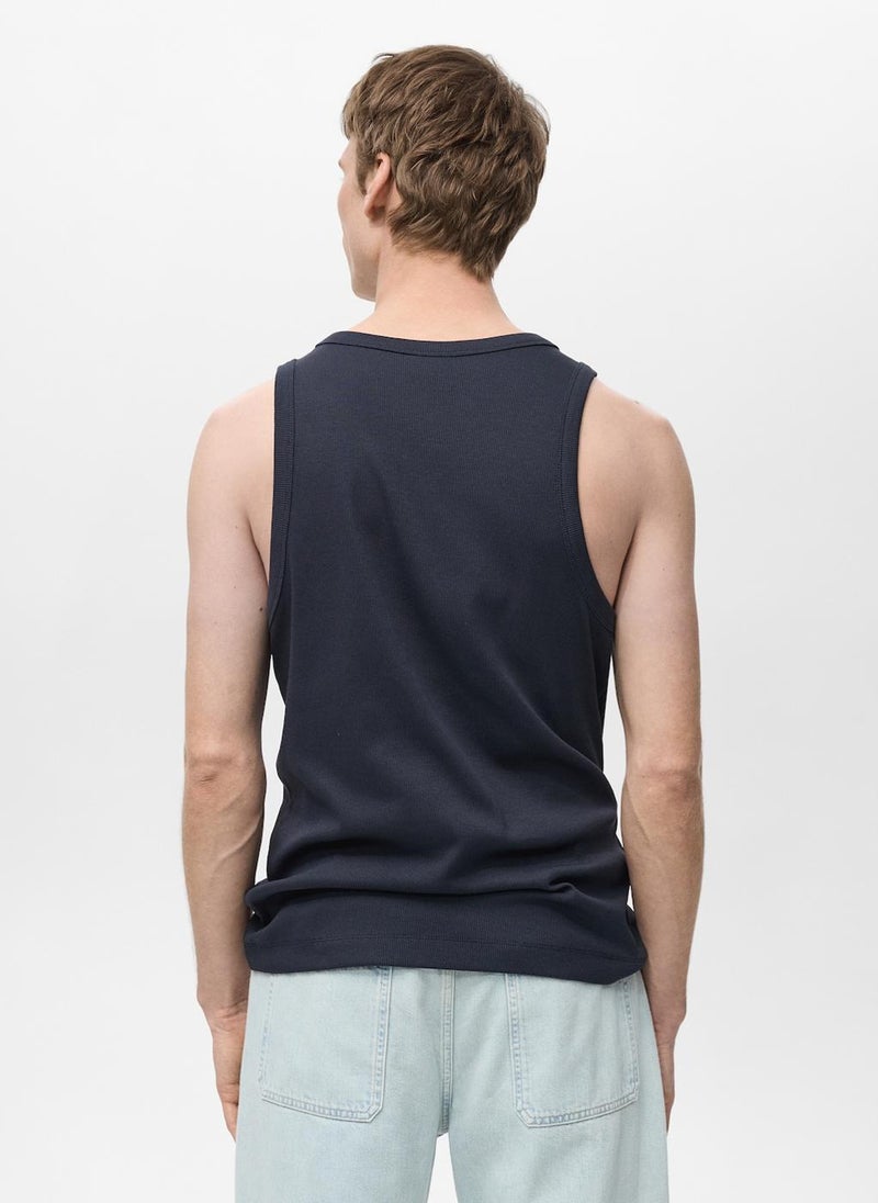 Mango Man Slim Fit Ribbed Tank Top  - Image 2