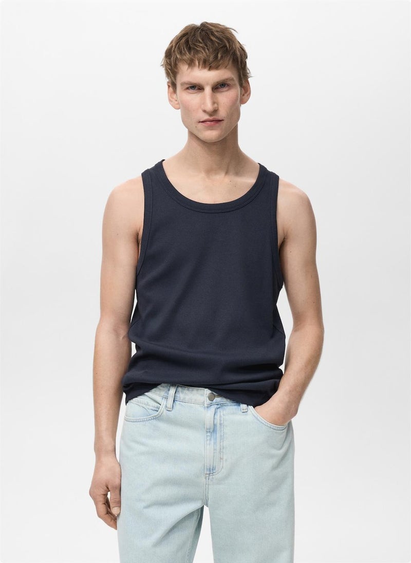 Mango Man Slim Fit Ribbed Tank Top  - Image 1