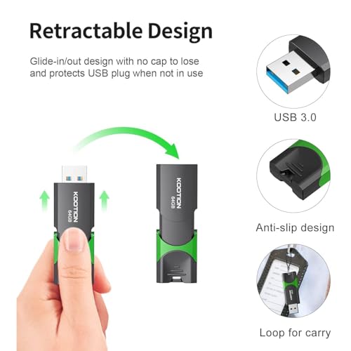 KOOTION 3 Pack Pen Drive 64GB USB Flash Drives 3.0 Memory Stick External Storage USB Stick, High-Speed Read & Write, Memory Sticks for PC/TV/Game Consoles - Image 4