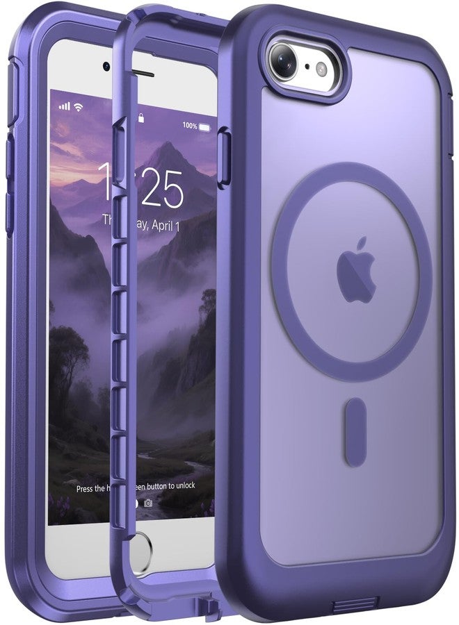 jaroco for iPhone SE Case 3rd/2rd,iPhone 8/7 case, [Compatible with MagSafe][Military Grade Drop Protection][Heavy Duty Protection][Non-Slip] 2-Layer Durable Bumper Phone Case 4.7''-Dark Purple - Image 1
