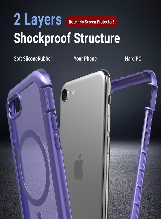 jaroco for iPhone SE Case 3rd/2rd,iPhone 8/7 case, [Compatible with MagSafe][Military Grade Drop Protection][Heavy Duty Protection][Non-Slip] 2-Layer Durable Bumper Phone Case 4.7''-Dark Purple - Image 2