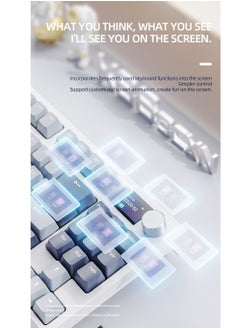 Attack Shark K86 RGB Wireless Mechanical Gaming Keyboard – Gasket Mount – Triple Mode (Bluetooth 5.0, 2.4G, USB-C) – 87-Key Hot-Swappable – Smart TFT Display – Metal Volume Knob – 4000mAh Battery – PBT Keycaps – PC/Laptop/Mac Compatible (Lavender Blue)  - Image 4