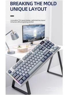 Attack Shark K86 RGB Wireless Mechanical Gaming Keyboard – Gasket Mount – Triple Mode (Bluetooth 5.0, 2.4G, USB-C) – 87-Key Hot-Swappable – Smart TFT Display – Metal Volume Knob – 4000mAh Battery – PBT Keycaps – PC/Laptop/Mac Compatible (Lavender Blue)  - Image 5
