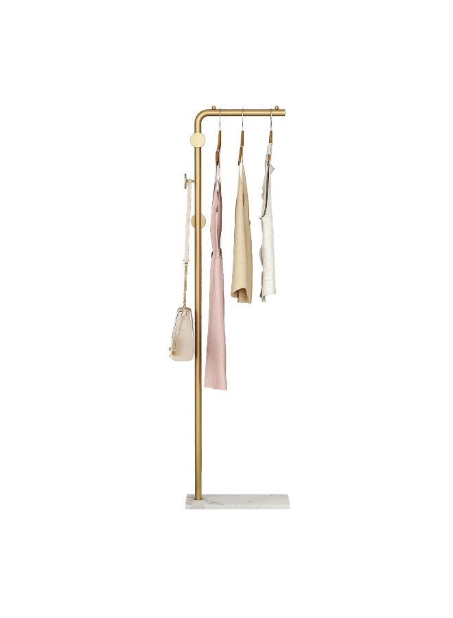 LEFAFA LEFAFA Hanger Rack - 170cm Coat Rack, Cloth Hanger Stand With Three Hooks, Clothing Rack With Natural Marble Base, Modern Coat Stand For Entryway, Living Room, Bedroom, Office. (Golden) - Image 1