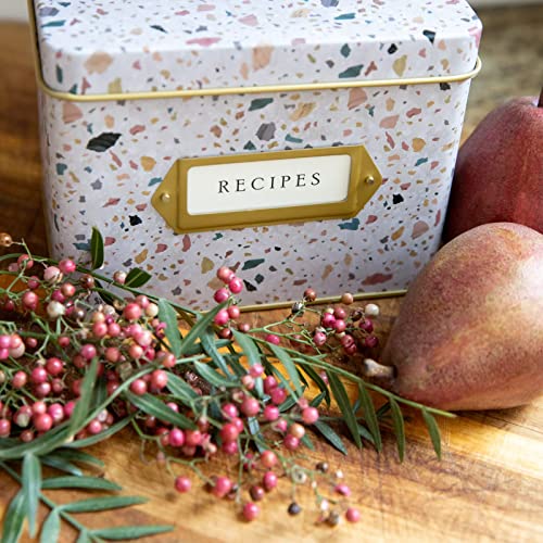 Jot  Mark Jot & Mark Recipe Card Gift Box, 25 4x6 inch Cards, 14 Dividers, Decorative Tin Box - Image 2