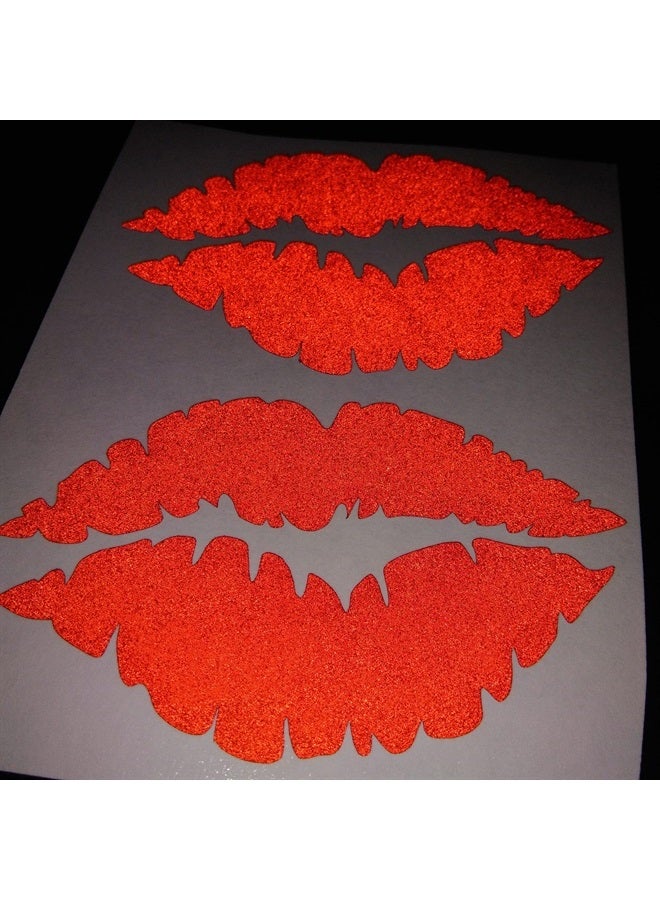 ملصق لاصق شفاه كوشي ستور 2X للسيدات الفتيات الحلوات العاكسة (3"x1.9"، أحمر) - Image 2