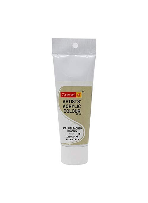 Camlin - Camel Artists Acrylic Color Unbleached Titanium 437 – 40 ml (Pack of 2) - Image 1