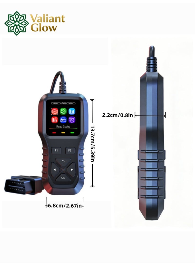 توهج شجاع جهاز فحص أعطال السيارات عالمي OBD2| أداة تشخيص أعطال المحرك وقراءة رموز الأعطال | يدعم اللغة العربية | مزود بخاصية عرض البيانات الحية وحالة جاهزية نظام الانبعاثات | شاشة ملونة لعرض البيانات المجمدة | متوافق مع جميع سيارات OBDII - Image 4