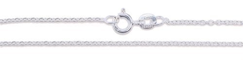 Sac Silver سلسلة كابل خفيفة من الفضة الإسترلينية 1.2 مم صلبة 925 حلقة جديدة قلادة 14" - Image 2