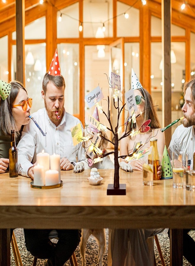 Mudder Money Holder Tree Present Card Holder with 12 Clear Clips LED Birch Twig Lights Tabletop Display Tree for Christmas, Valentines, Memo, Photo, Wedding(Classic Style,Brown, Warm White) - Image 5