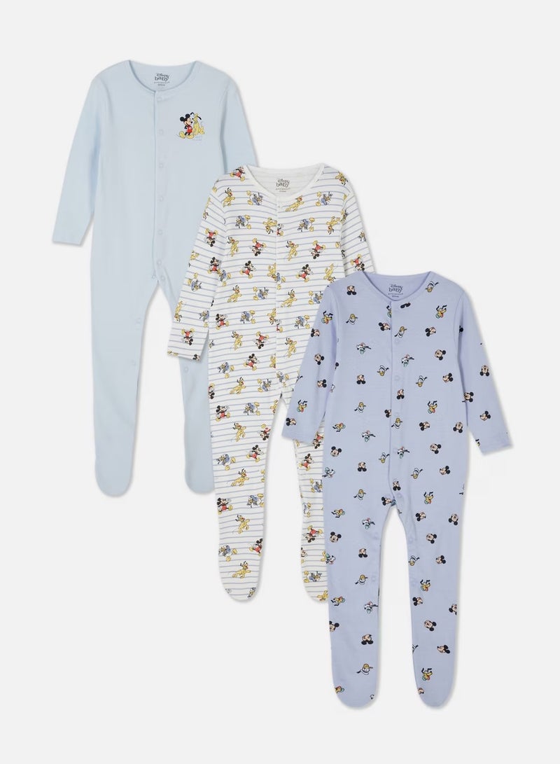 PRIMARK 3pk Disney Sleepsuits - Image 1