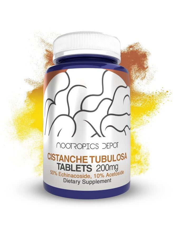 Nootropics Depot - Cistanche Tubulosa Tablets ; 200Mg ; 60 Count ; Minimum 50% Echinacoside + 10% Acetoside (Verbascoside) ; Promotes Physical Strength And Energy ; Promotes Vitality - Image 1