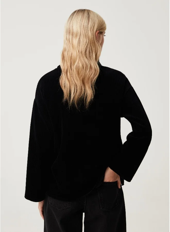 Ovs Ovs Womens Corduroy T-Shirt With High Neck