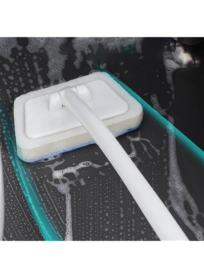 KASTWAVE Multifunctional Removable Bathtub And Wall Brush With 90° Rotating Head, Long Handle For Easy Cleaning, Includes 3 Replacement Heads - Image 3