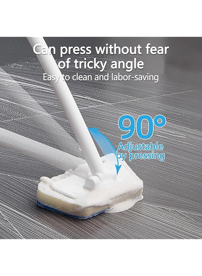 KASTWAVE Multifunctional Removable Bathtub And Wall Brush With 90° Rotating Head, Long Handle For Easy Cleaning, Includes 3 Replacement Heads - Image 2