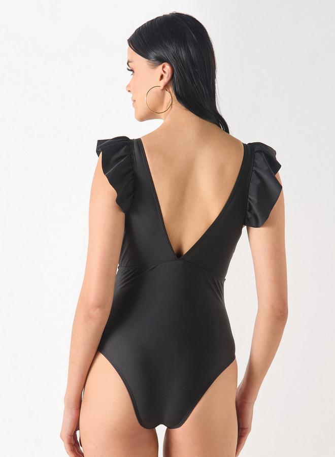 Splash FAV Ruffle Sleeves Swimsuit with V-neck - Image 3