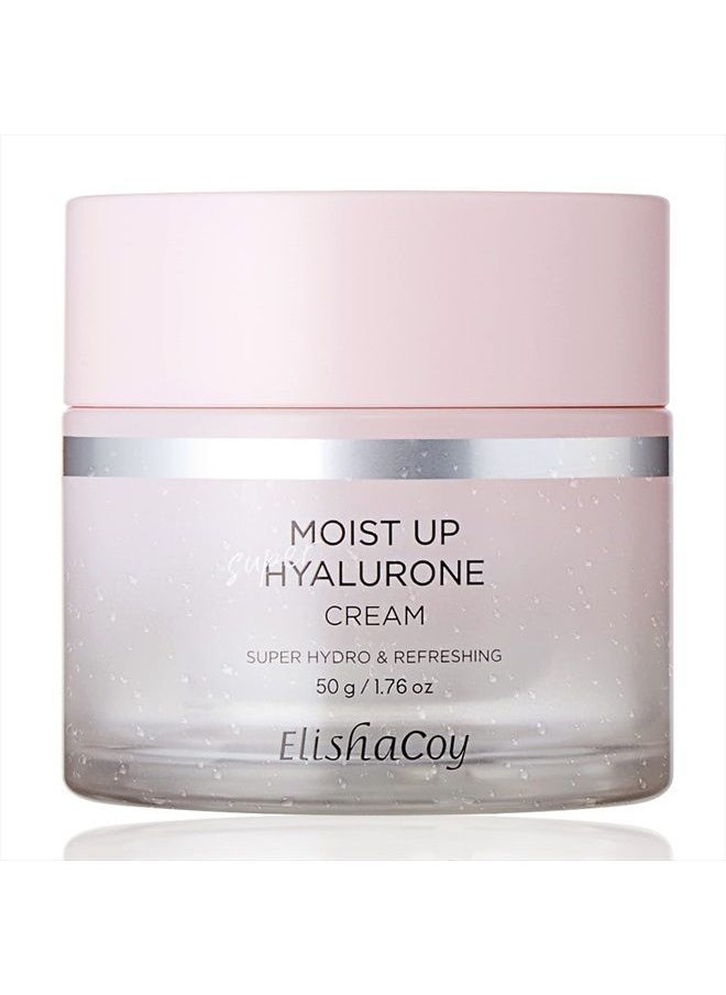 elishacoy Moist Up Super Hyalurone Cream 1.69 oz. (50g) - Oil Free Cream for Cooling Hydration, Fermented Lotus Flower Extracts and Hyaluronic Acid Contained Moisturizing Facial Cream  - Image 1