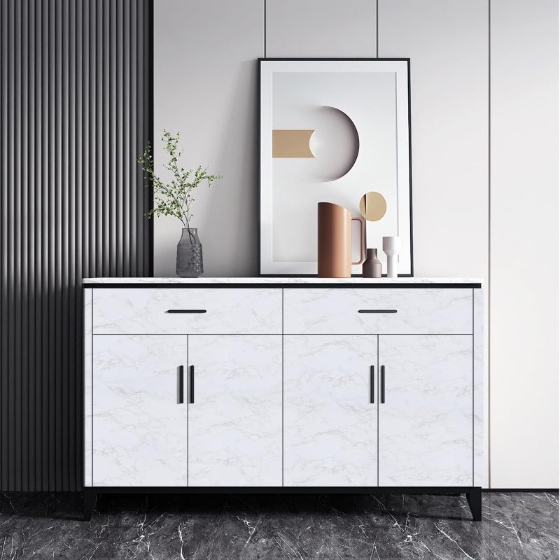 Abyssaly Black Marble Paper Granite Wallpaper 17.7" X 196" Peel and Stick Countertop Paper Self Adhesive Thicken for Kitchen Bathroom and Furniture - Image 4