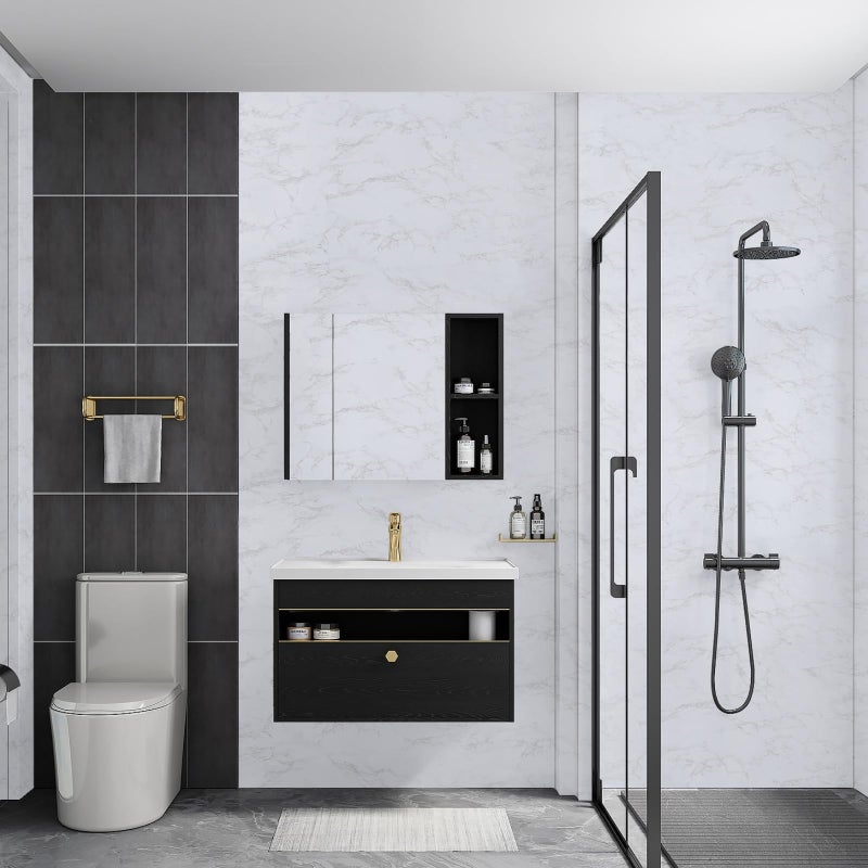 Abyssaly Black Marble Paper Granite Wallpaper 17.7" X 196" Peel and Stick Countertop Paper Self Adhesive Thicken for Kitchen Bathroom and Furniture - Image 3