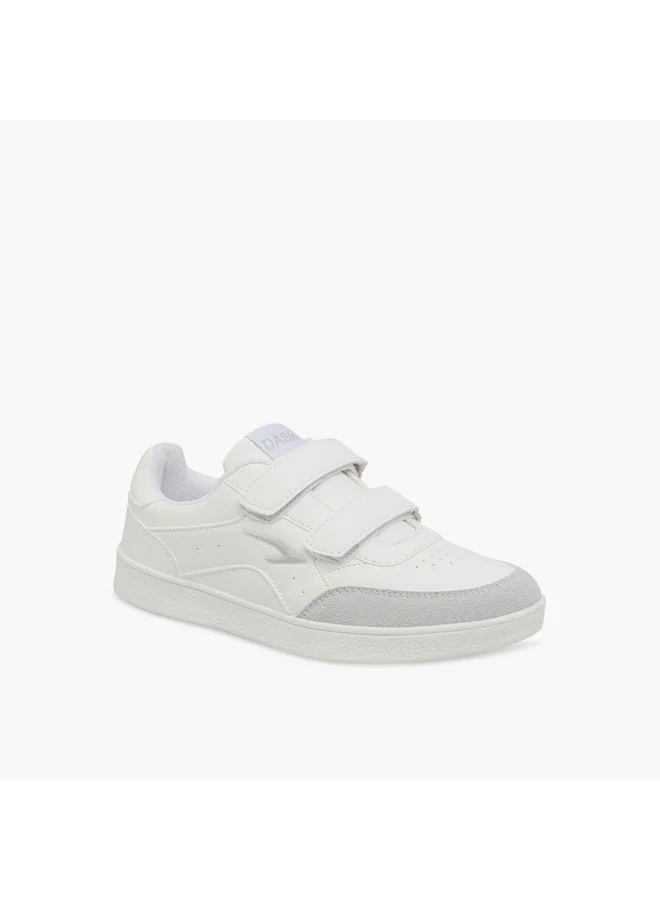 Dash Boys Logo Detail Sneakers with Hook and Loop Closure