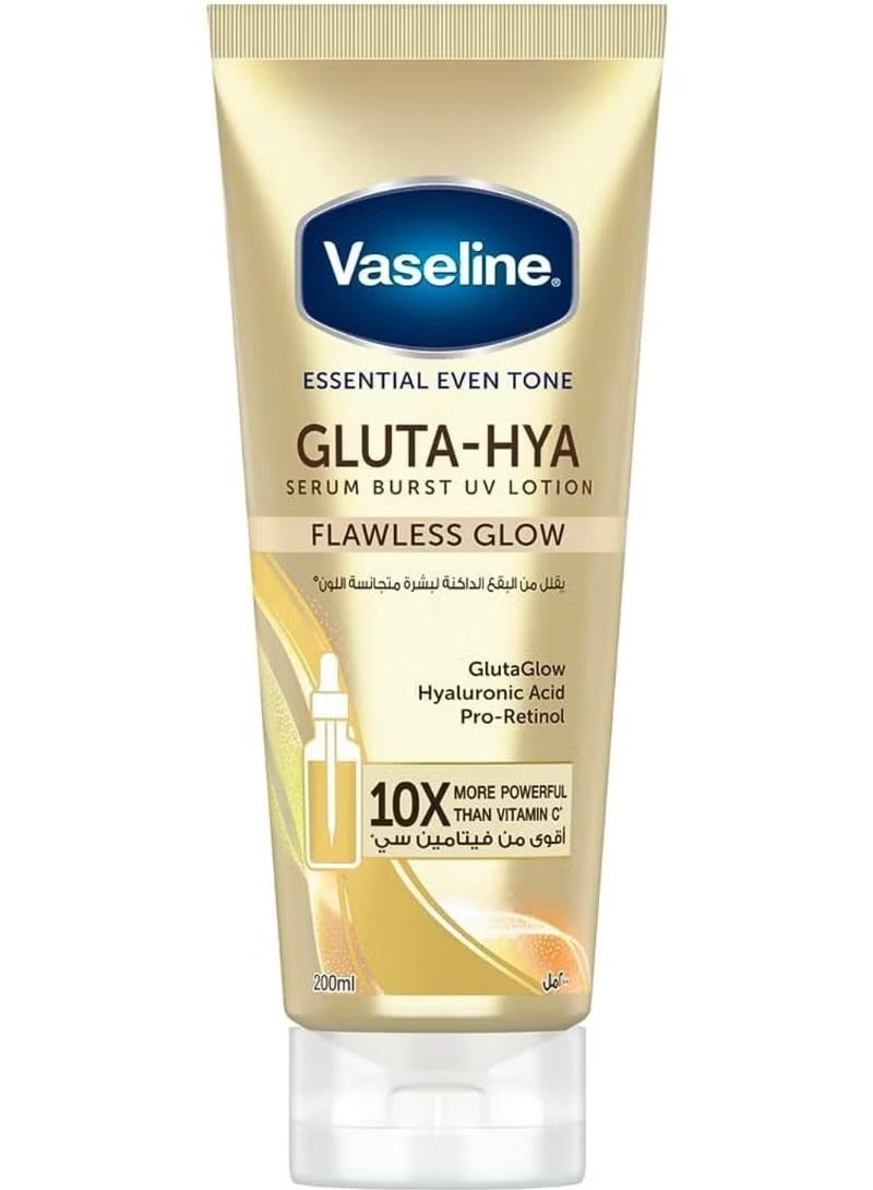 Vaseline® Gluta-Hya Flawless Glow Serum Burst body Lotion,10x more powerful than vitamin c, for glowing & eventoned skin, 200ml - Image 1