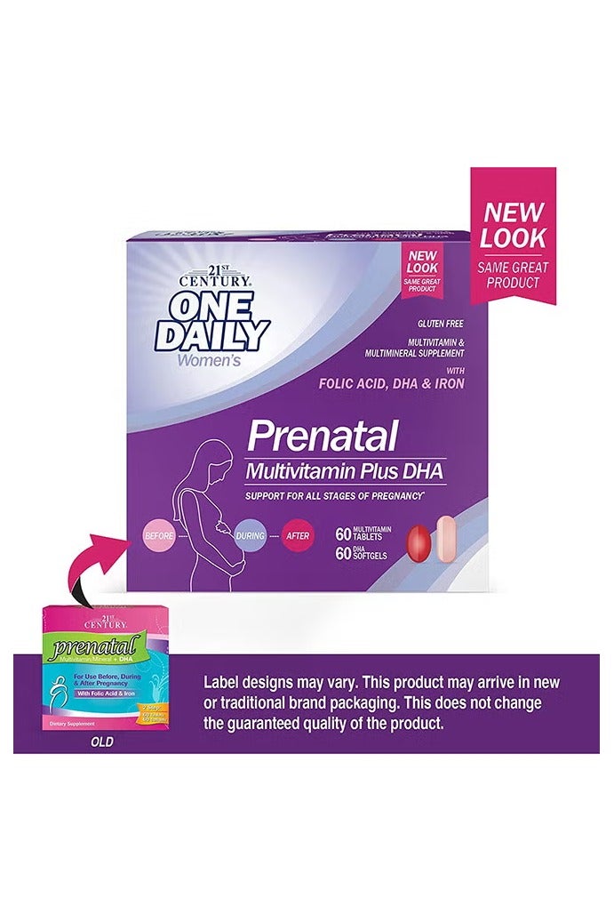 21st Century Prenatal Multivitamin + DHA 30 Tablets And 30 Softgels - Image 2