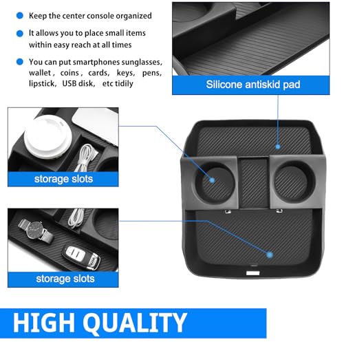 SHAOHAO for 2026 Hyundai Palisade Lower Organizer for 2026 Hyundai Palisade Accessories Under Console Organizer Tray, 2026 Palisade LX3 Buttom Insert Stoage Box with Cup Holder (Only for 7-Seat) - Image 5