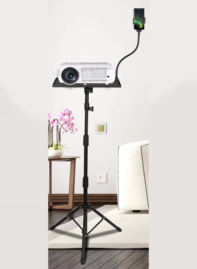 GT-Wheel Laptop Projector Floor Tripod Stand with Mouse Pallet & Phone Holder Adjustable Height  - Image 1