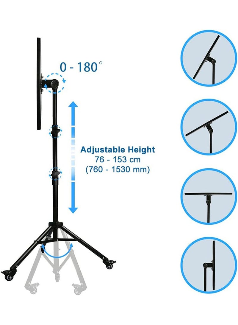 GT-Wheel Laptop Projector Floor Tripod Stand with Mouse Pallet & Phone Holder Adjustable Height  - Image 2
