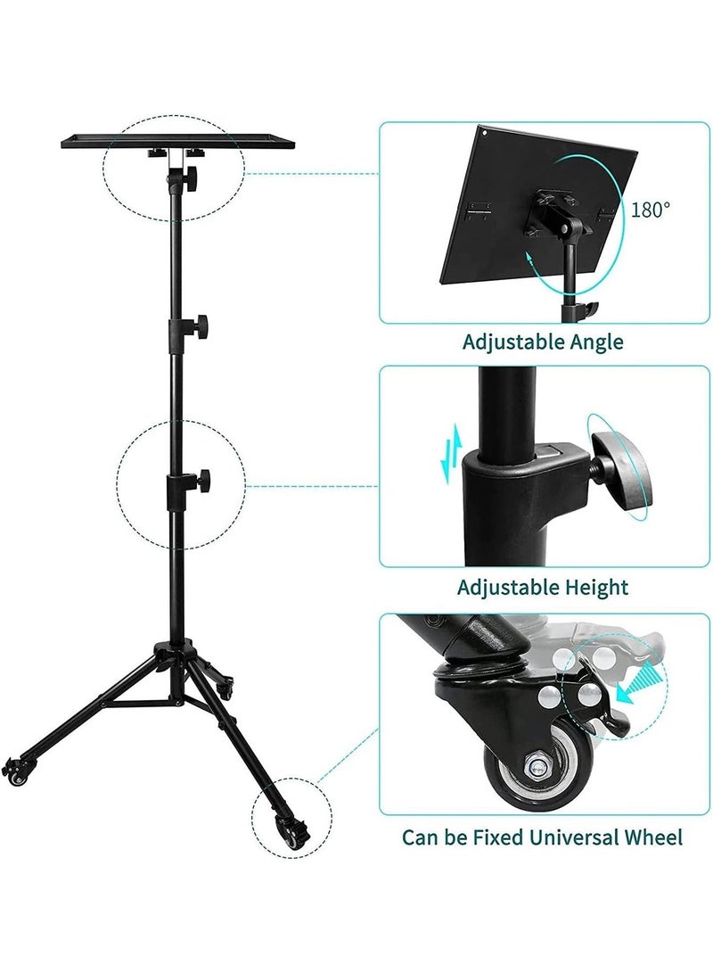 GT-Wheel Laptop Projector Floor Tripod Stand with Mouse Pallet & Phone Holder Adjustable Height  - Image 5