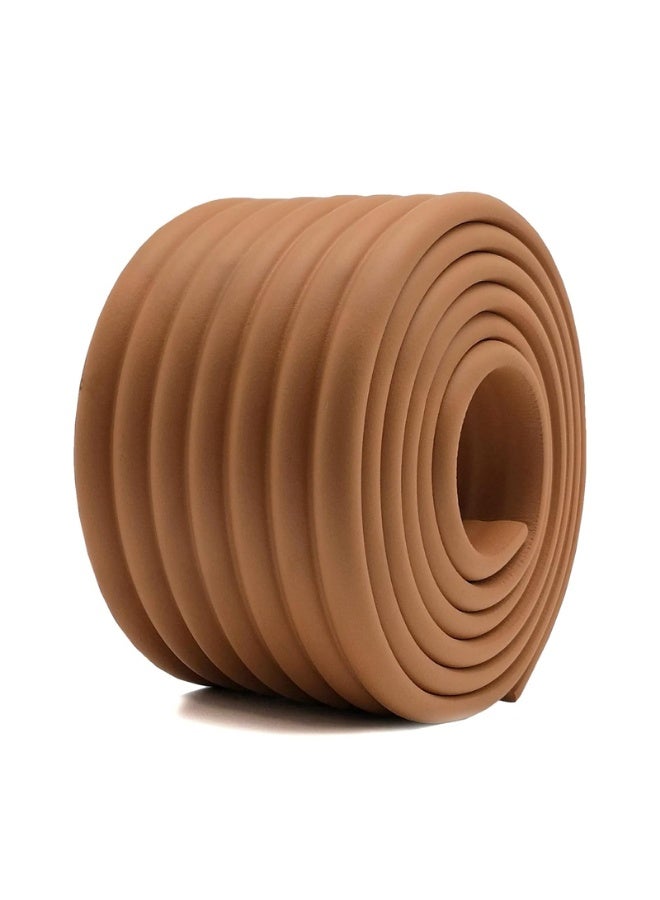 وانغبانغزي شريط حماية الحواف من الفوم بعرض إضافي 200 سم × 8 سم، شريط ضد الصدمات ذاتي اللصق للأطفال، واقيات زوايا مقاومة للماء، حماية زوايا الأثاث للطاولة/الكرسي/السرير (بني) - Image 1