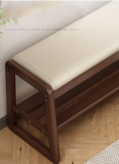 CityRiya-Long Shoe Bench 2-Tier Shoe Rack Organizer for Closet 80cm White Wooden Shoe Cabinet Shoe Storage Shelf Shoe Storage Entryway Bench Rack Home Shoe Organizer for Entryway Hallway Bedroom Living Room  - Image 5