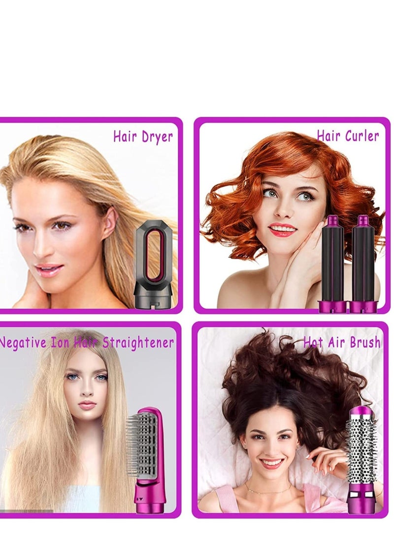 5 in1 Hot Air Brush, One-Step Hair Styling Tools Electric Hair Hot Brush, Muti-Styler for Straightener, Curling Drying - Image 2