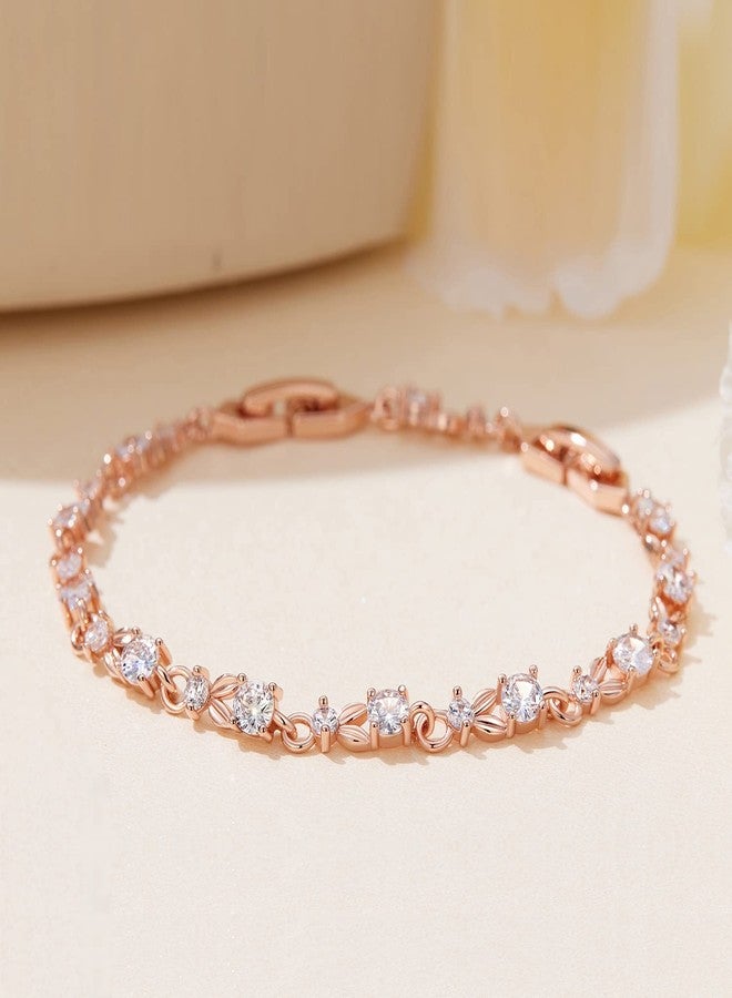 WOSTU 14K Gold Plated 3mm Cubic Zirconia Classic Adjustable Tennis Bracelet |Gold Bracelets for Women |Bride Bracelet for Wedding|Size 6.5-8 Inch - Image 5