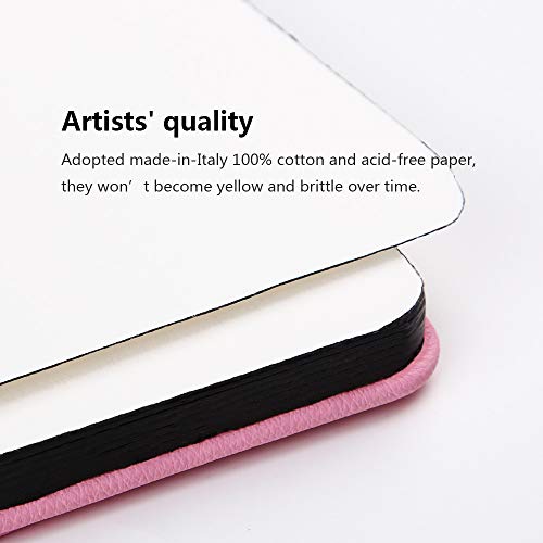 Paul Rubens Watercolor Paper Block, Artist Quality Hot Pressed Paper for Watercolors and Wet Media Block, 100 Percent Cotton, 10.63 x 7.68 inches, 140lb, 20 Sheets (Pink) - Image 3