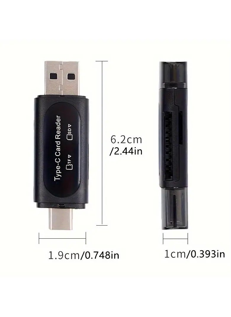 Home Clearance Sale SD Card Reader, 4-in-1 USB C SD Card Reader Dual Slot OTG Memory Card Adapter for TF/Micro SD/SD/SDXC/Micro SDXC/Micro SDHC Memory Cards (Black)  - Image 3