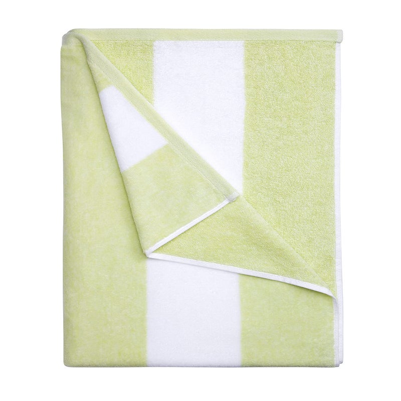 HENBAY Cotton Oversized Beach Towel - Large 70 x 35 Inch Pool Towel, Aqua Striped Quick Dry Swimming Cabana Towel - Image 1