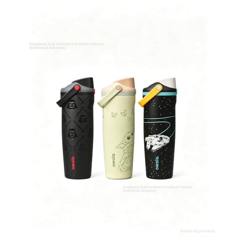 ترمس محمول ستانلس ستيل مع مقبض وغطاء مزدوج - Image 3