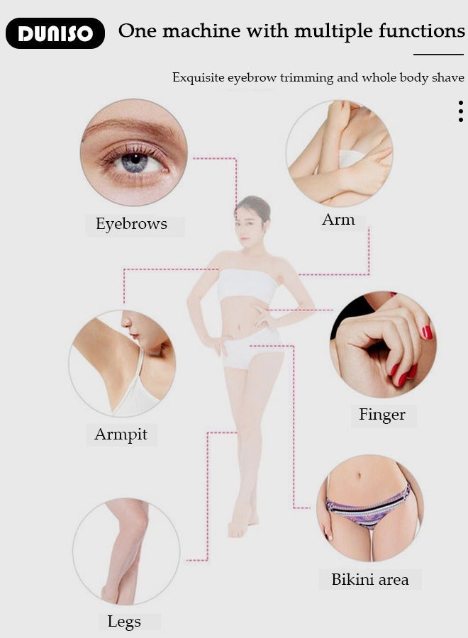 DUNISO Electric Eyebrow Trimmer, Rechargeable Painless Hair Remover, Detachable Cordless Eyebrow Hair Remover with LED Display, Facial Hair Remover for Women - Image 3