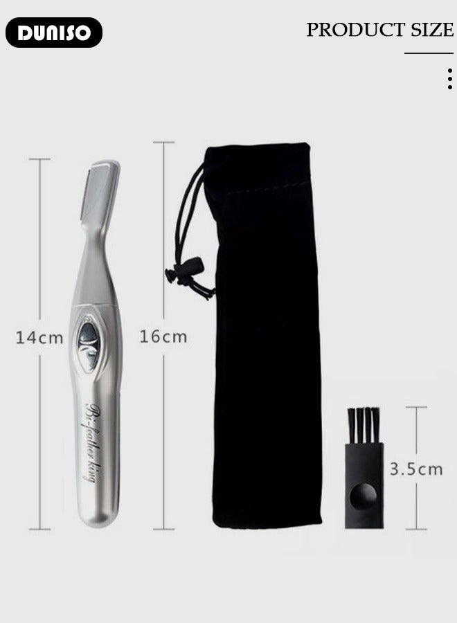 DUNISO Electric Eyebrow Trimmer, Rechargeable Painless Hair Remover, Detachable Cordless Eyebrow Hair Remover with LED Display, Facial Hair Remover for Women - Image 4